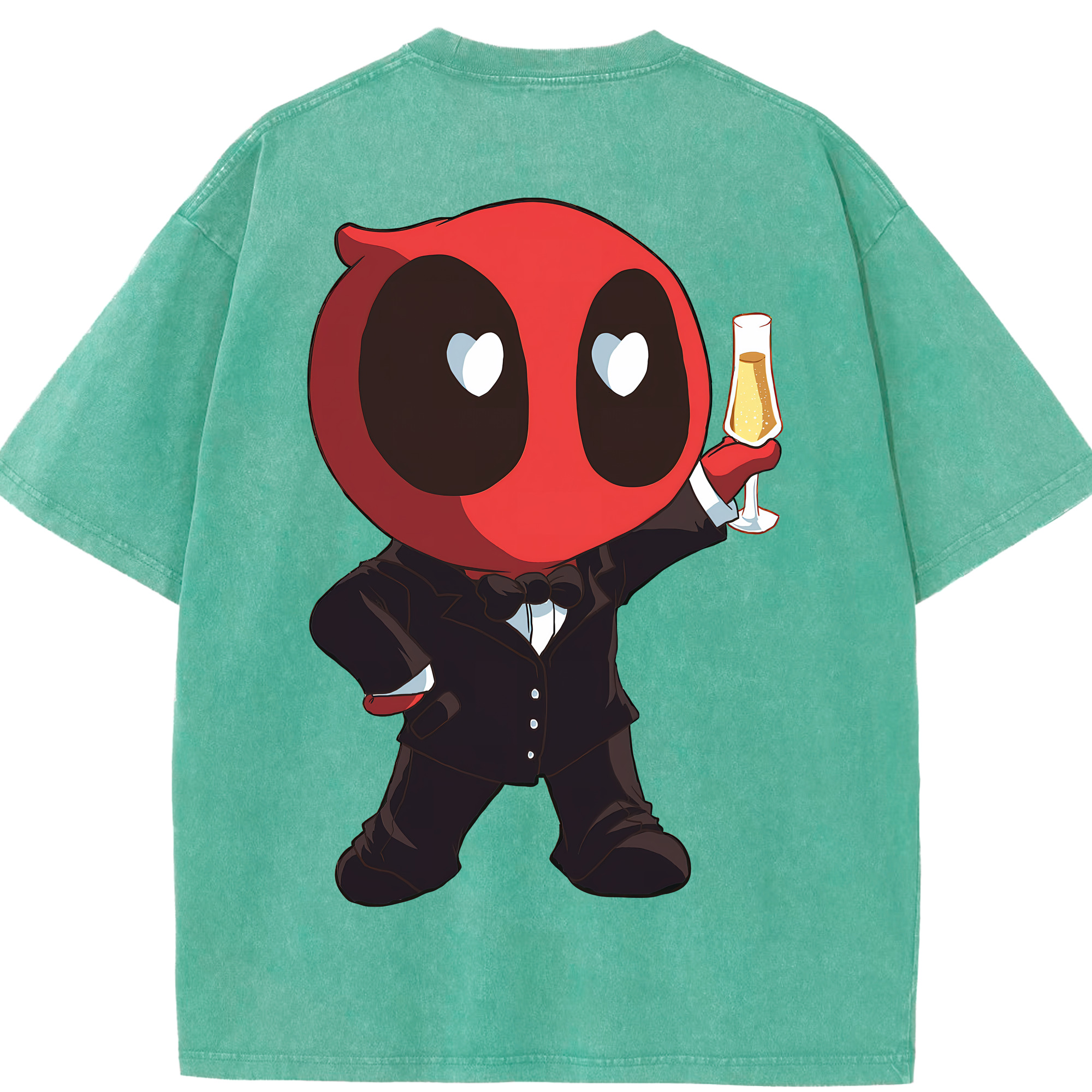 （画像用） Deadpool デッドプール 綿100% ヴィンテージ風 半袖Tシャツ（背面プリント）